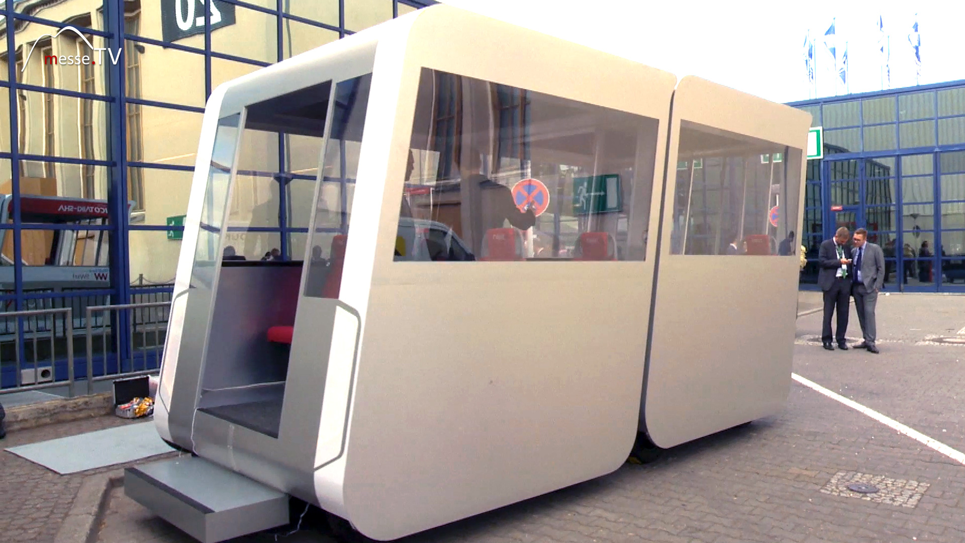 Next Future Transportation Self Driving Modular Electric Bus On The Road innotrans 2016
