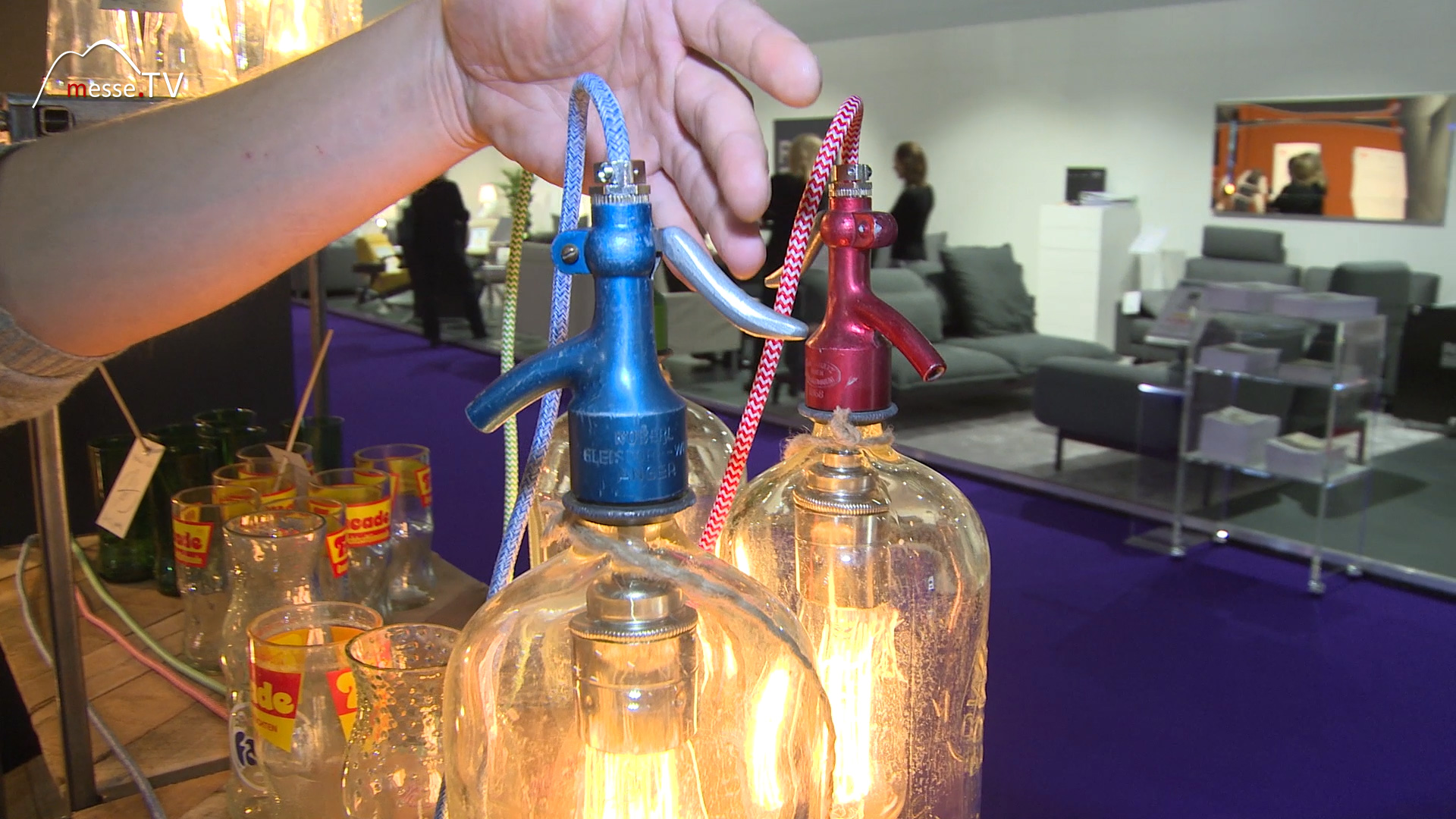 Sodaflasche Lampe fett Upcycling Design