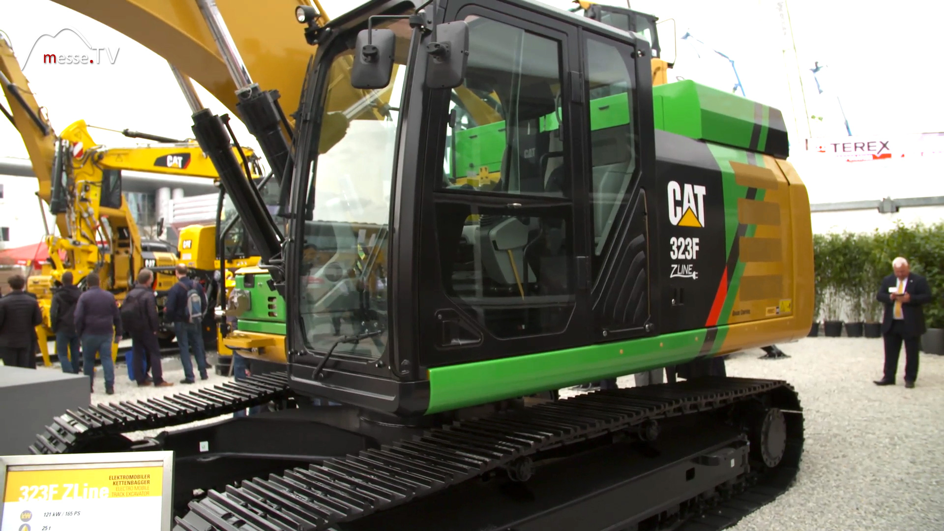 Caterpillar Pon vollelektrischer Bagger 323F Z Line bauma 2019 Messe München