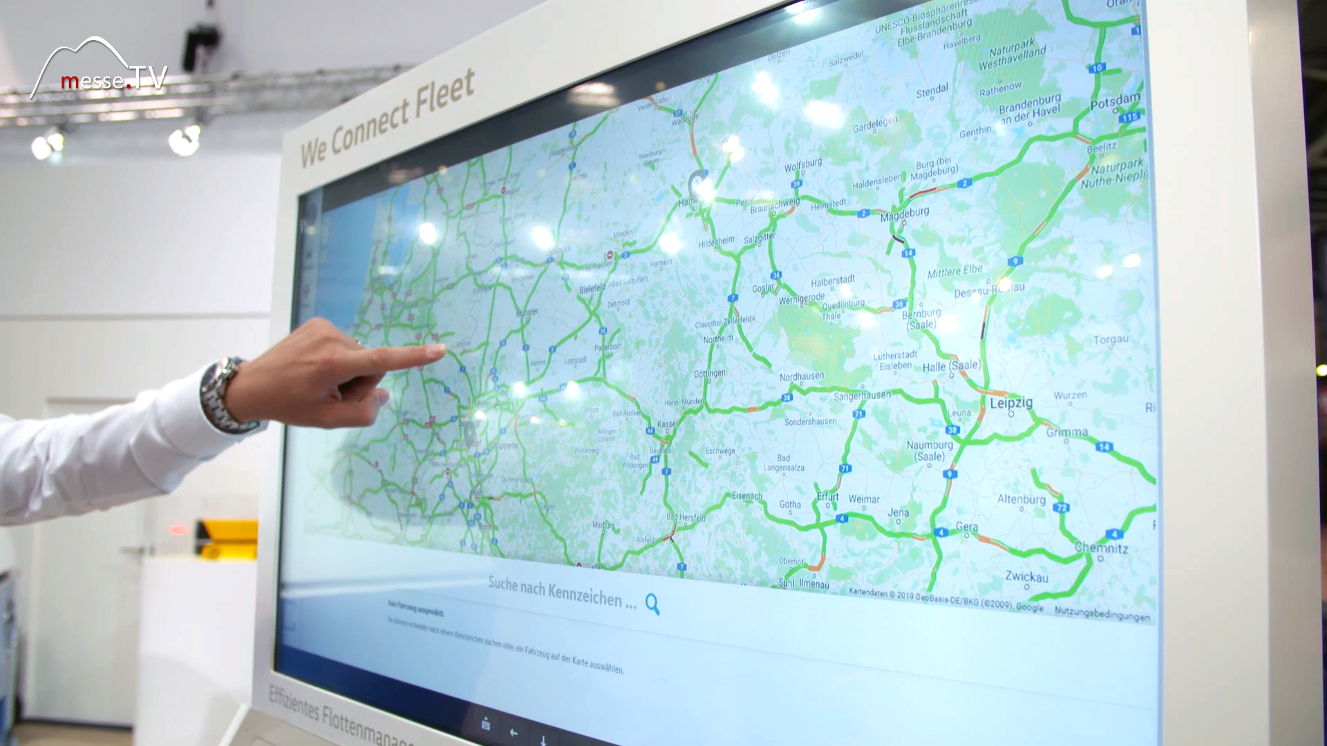 VW Flottenmanagement Monitor Kartenübersicht transport logistic 2019 München