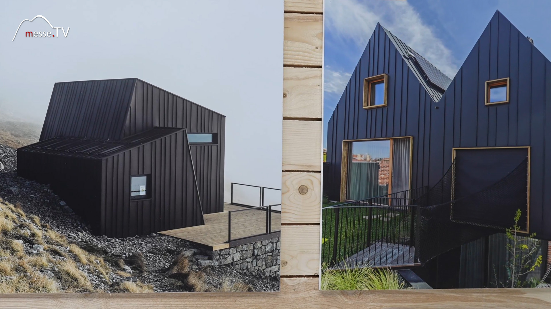Fassadensystem Metalloberflaeche Haus Dach Holz 2024