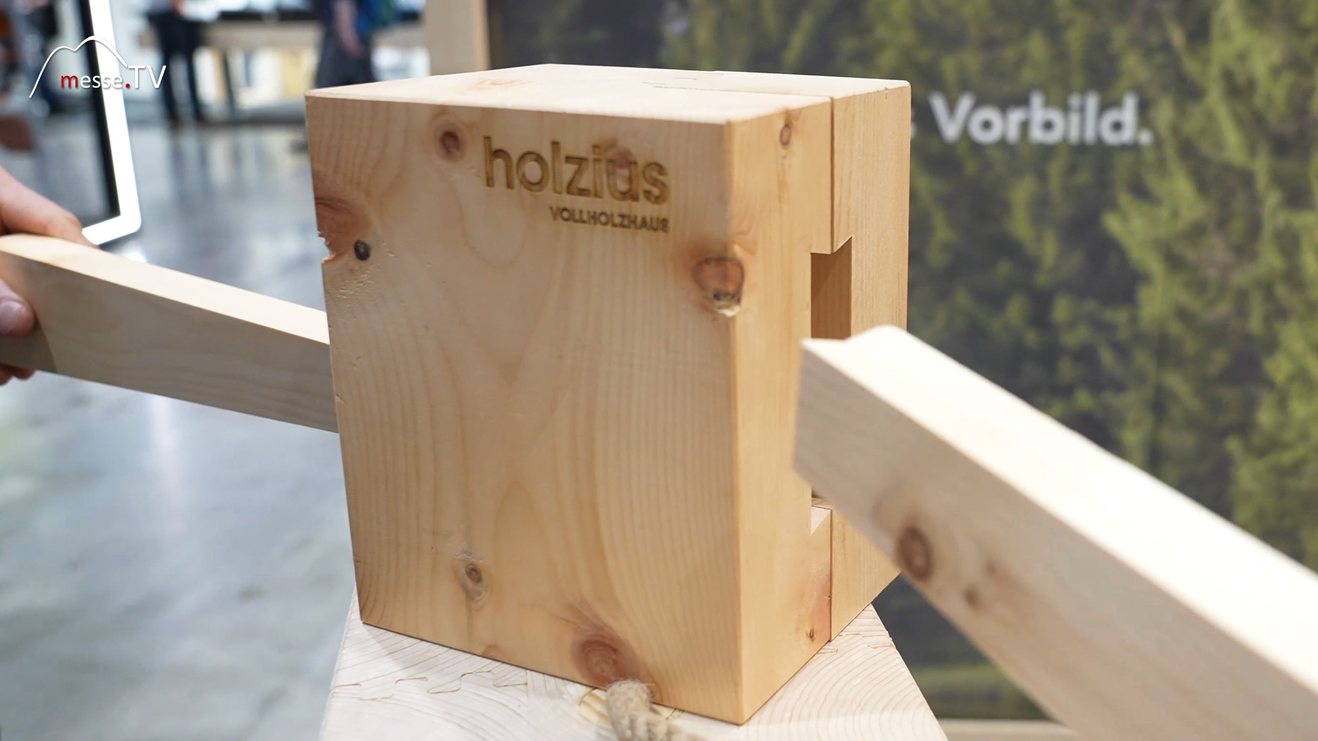 Vollholzhaus Holzfeuchte Holzkeile Wandverbindung