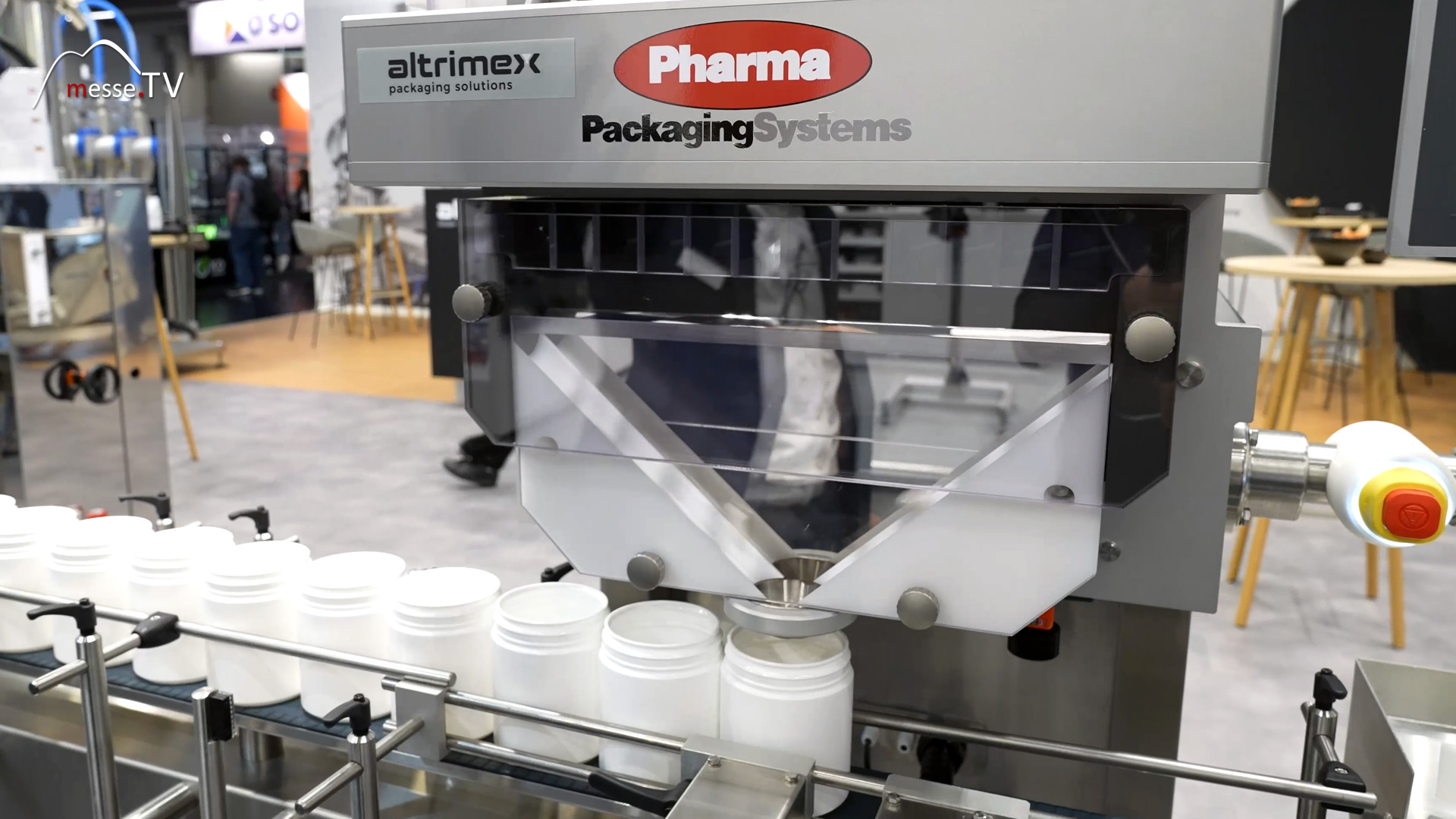 Abzählung Sückzahl Infrarotsensor bei der Abfüllung mit Metallteil Kontrolle Altrimex Fachpack 2024