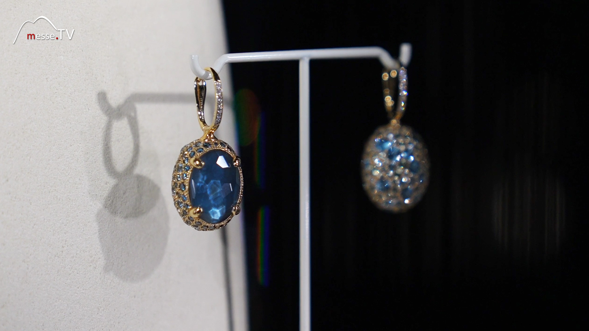 Reverse Ciliegine Ohrring blau Topas Saphir Diamant Nanis