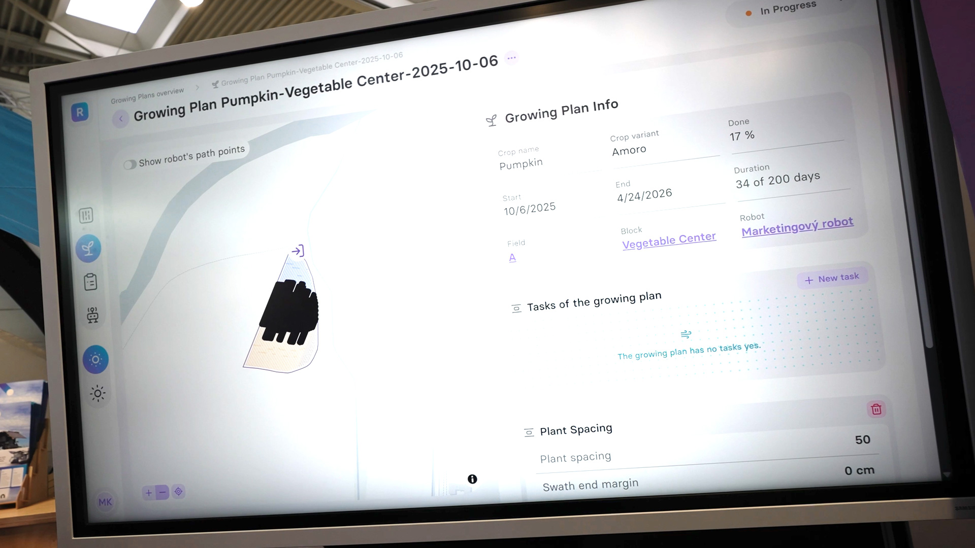 Robotersystem automatischer Anbau Gemüse