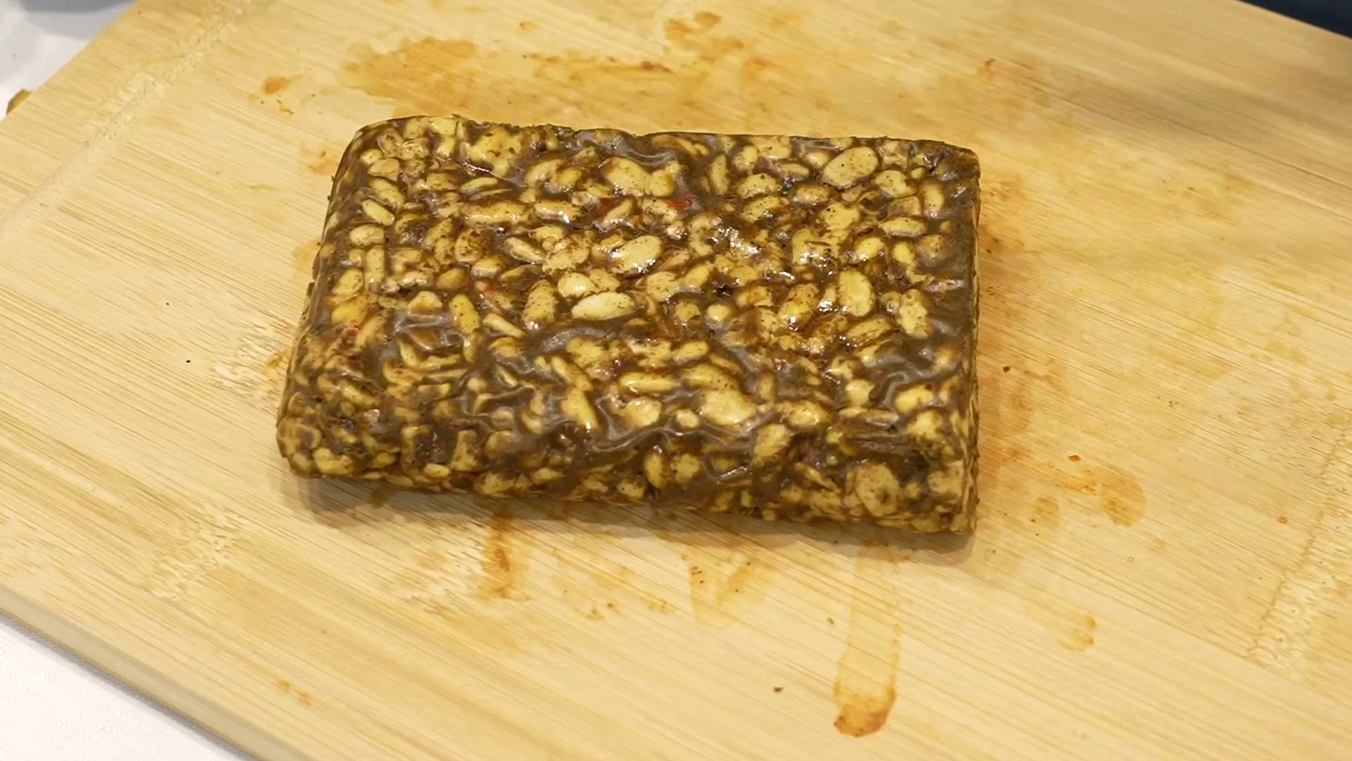 Tempeh fermentiert Pilz in Marinade Peaceful Delicious