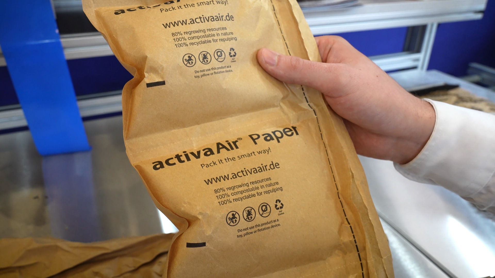 Papier Luftpolsterkissen pflanzliche Innenbeschichtung kompostierbar activaTec