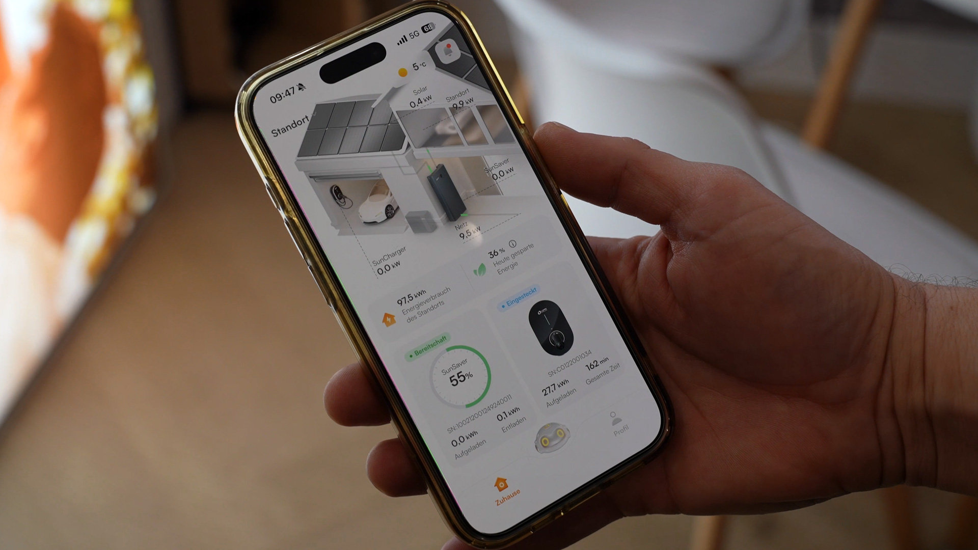 MyLumenHaus App mit PV Leistung Ladung E Auto