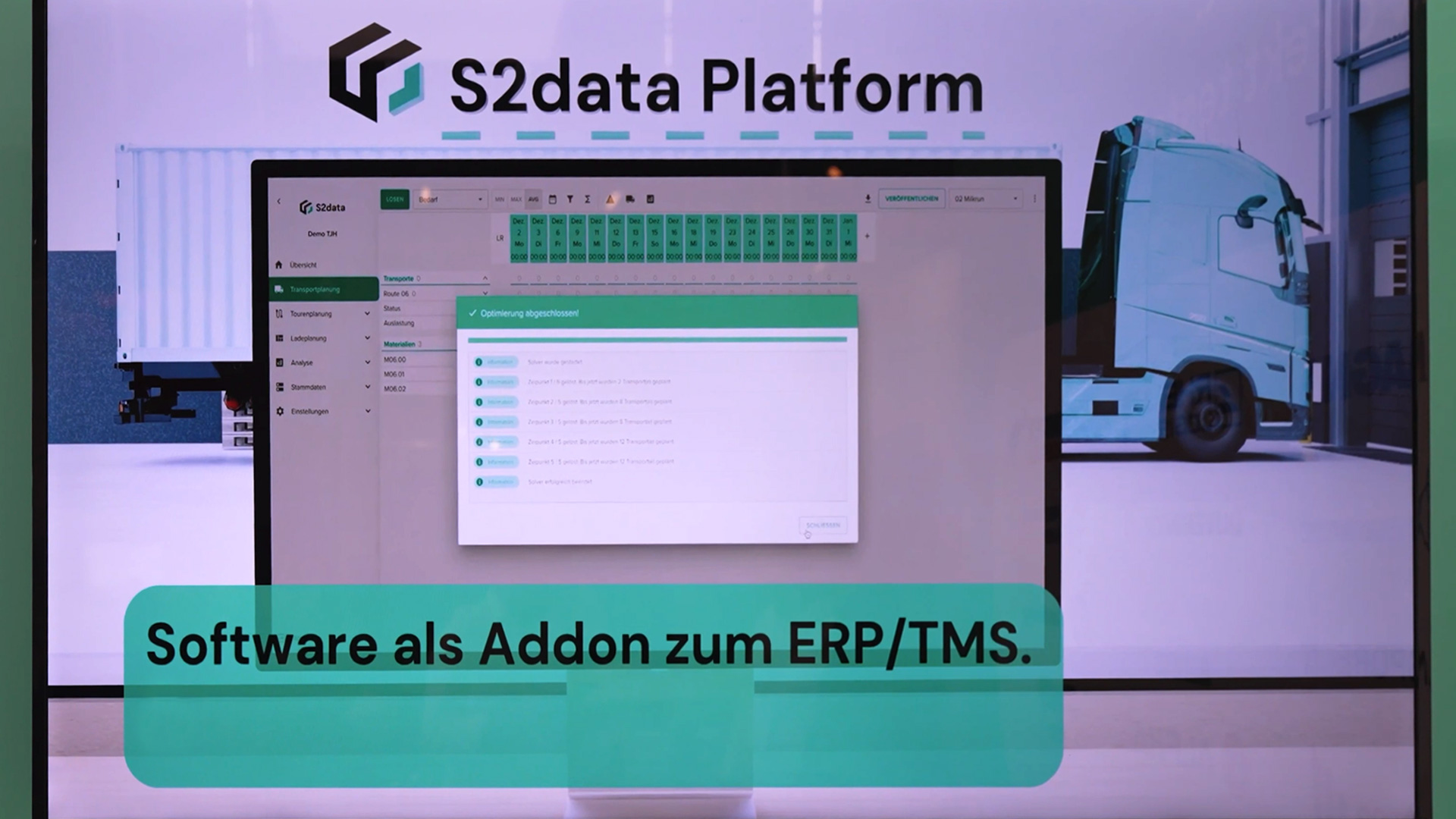 Logistik Software als Addon zum ERP TMS S2data Plattform