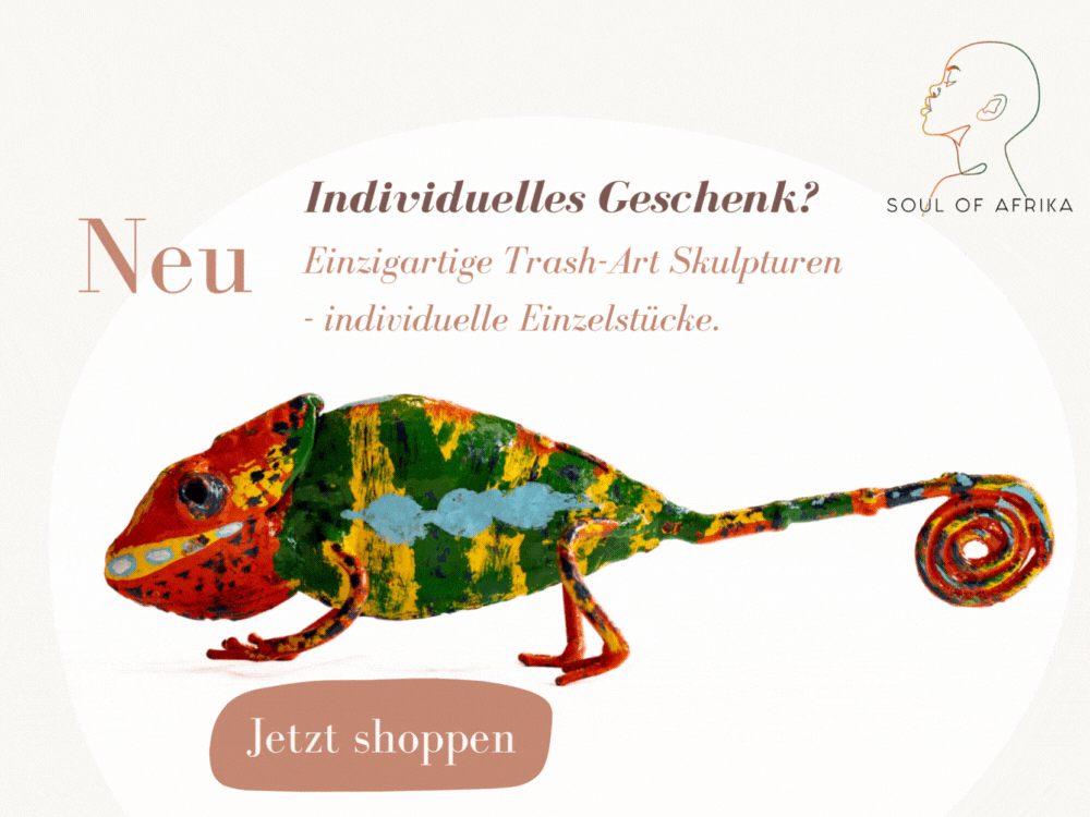 Chamaeleon Trash Art Skulpturen