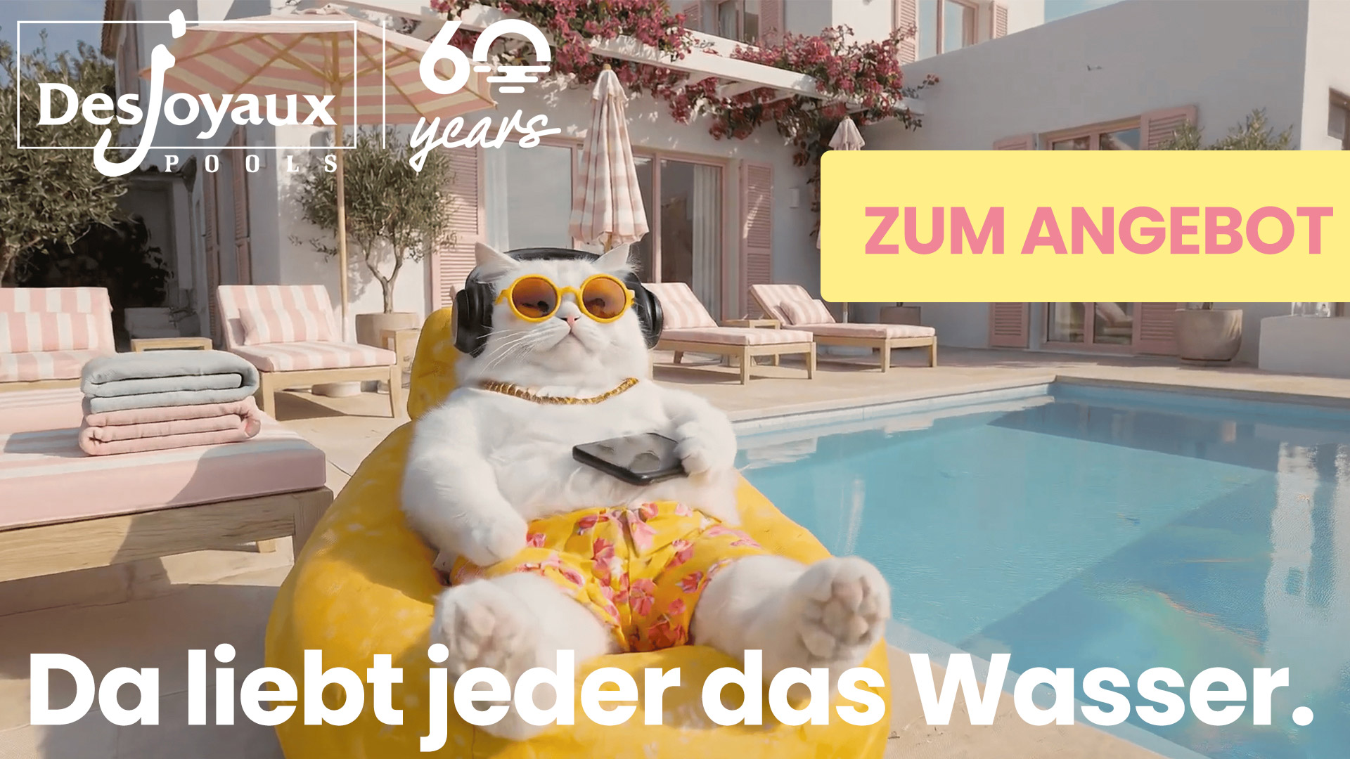 Desjoyaux Pools Aktionsangebot Katze Poolliege