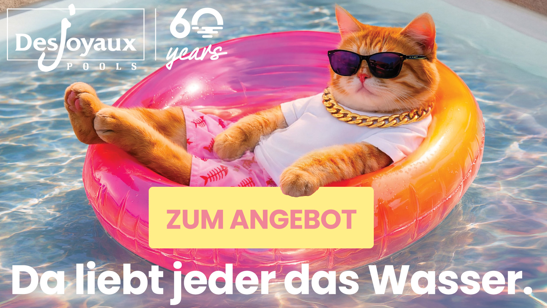Desjoyaux Pools Aktionsangebot Katze Schwimmreifen