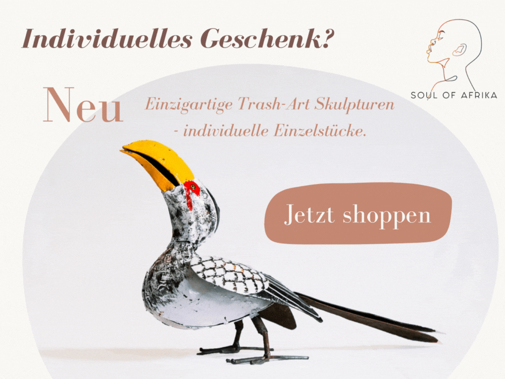 Nashornvogel Trash Art Skulpturen