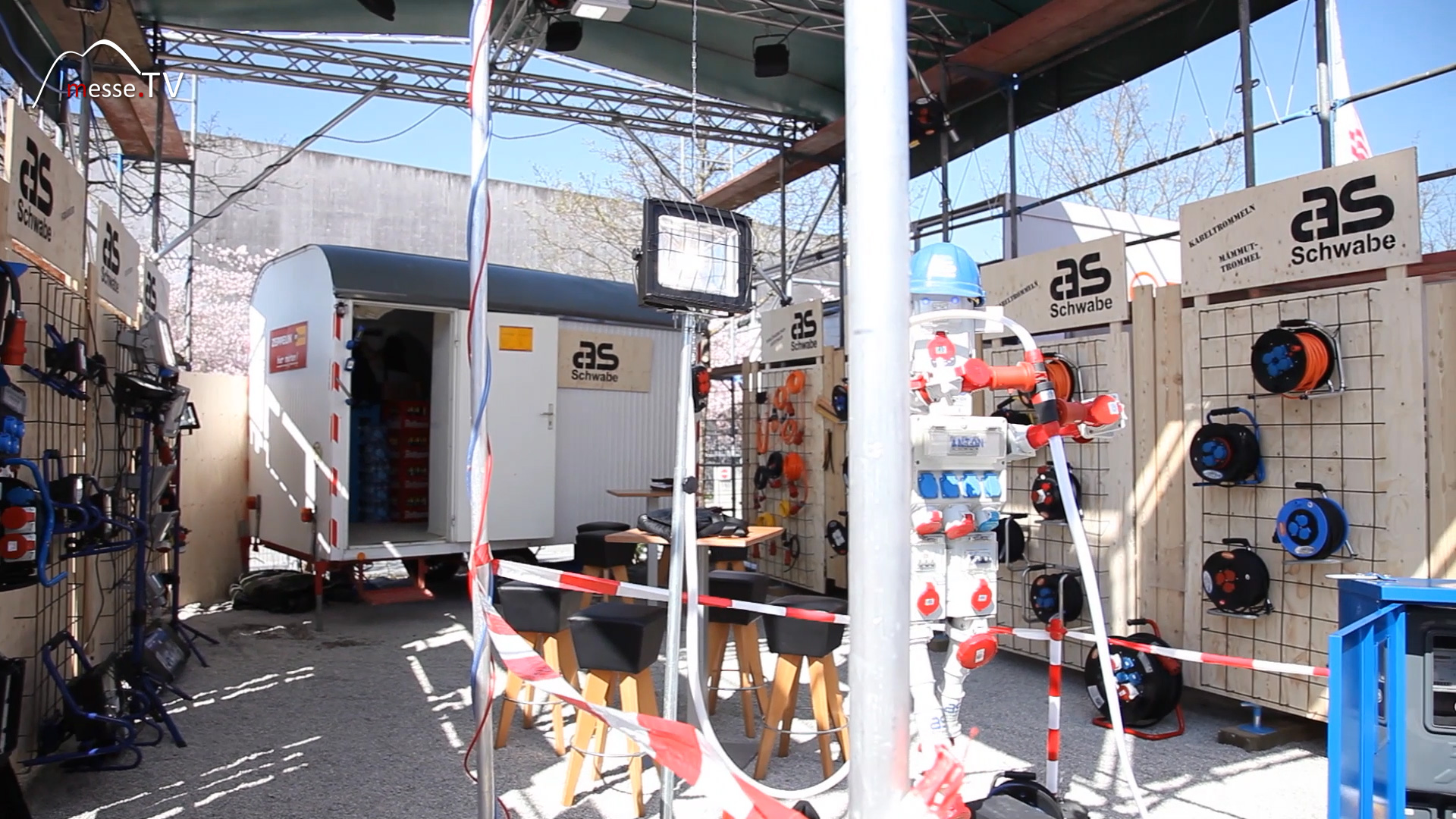 Trade fair appearance outdoor as Schwabe power supply construction site