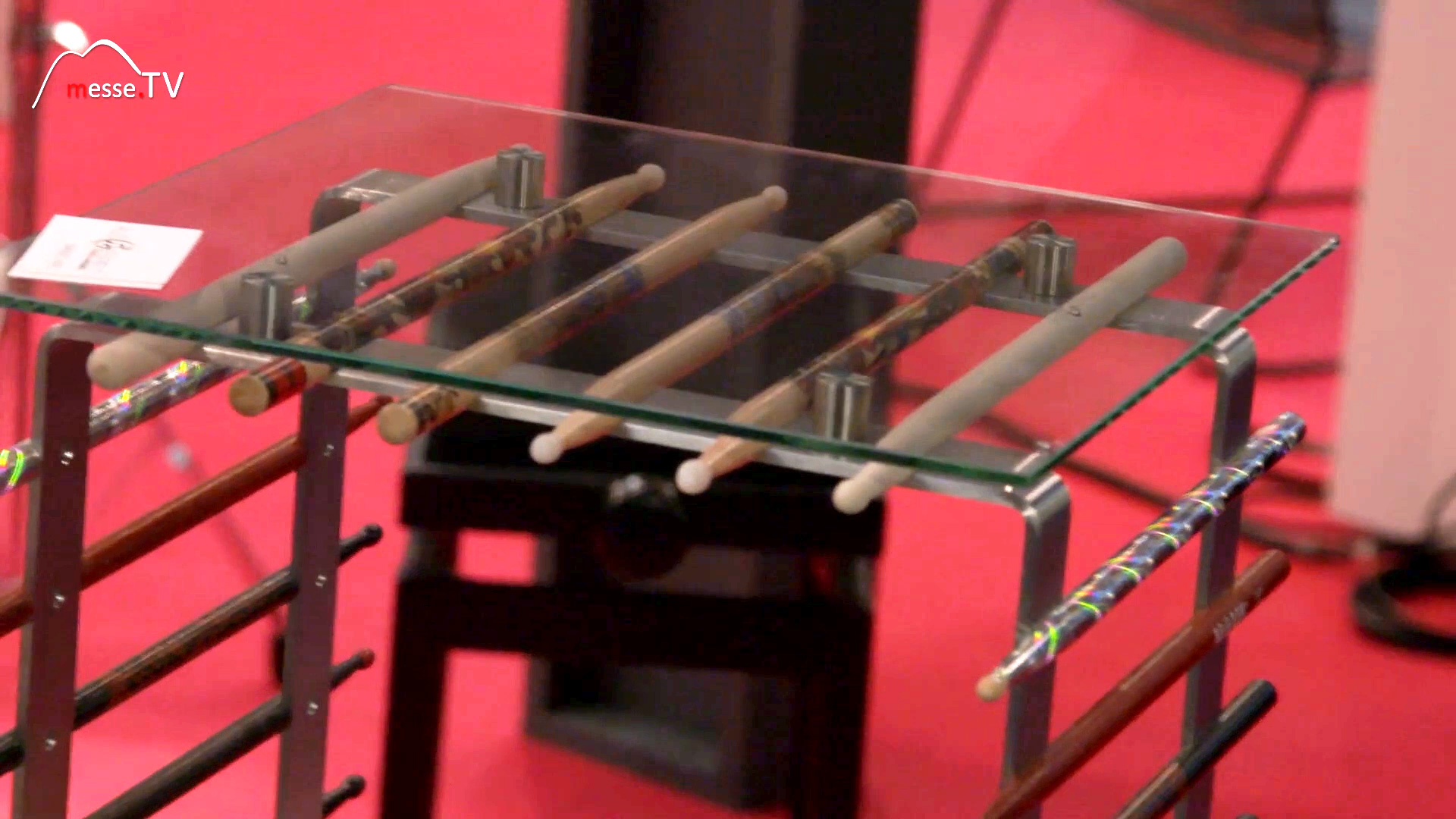 Side table made from drumsticks played out