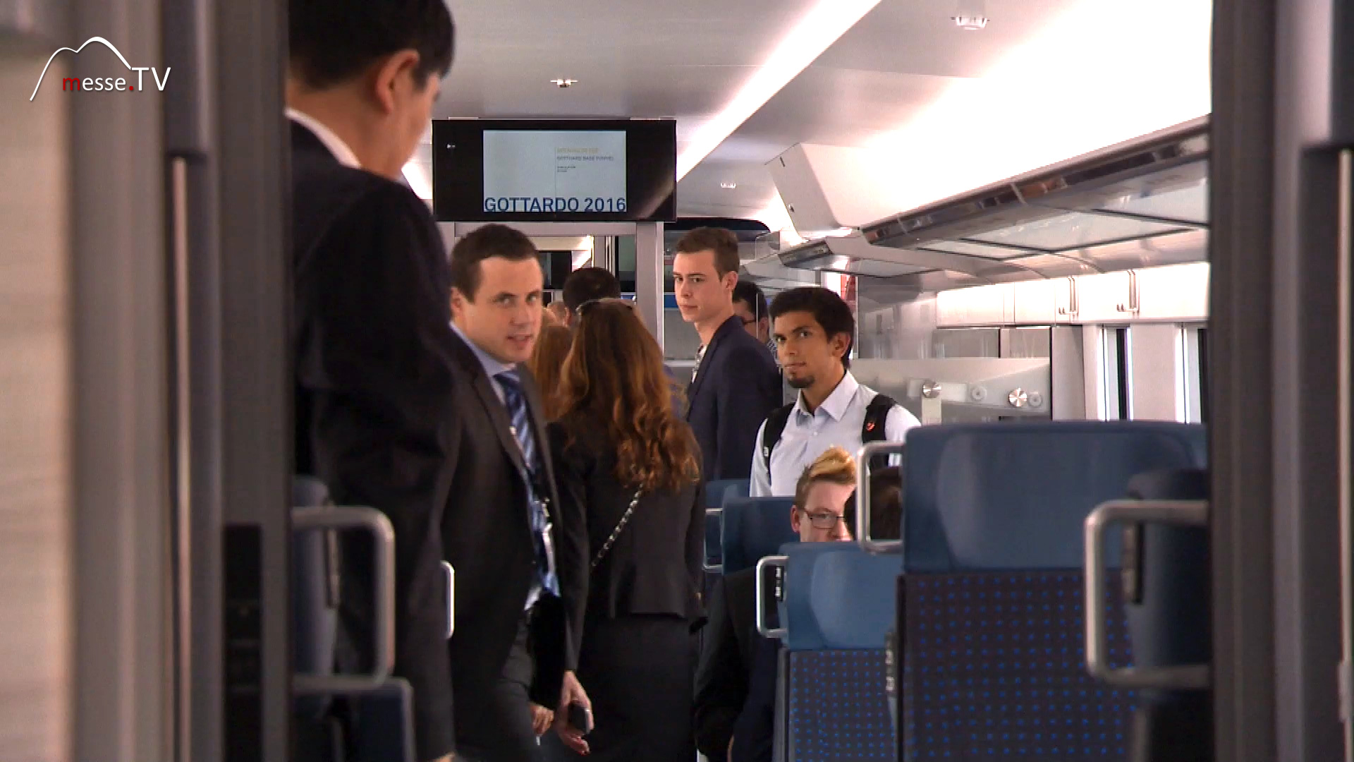 Passenger information on board with monitors Stadler trains