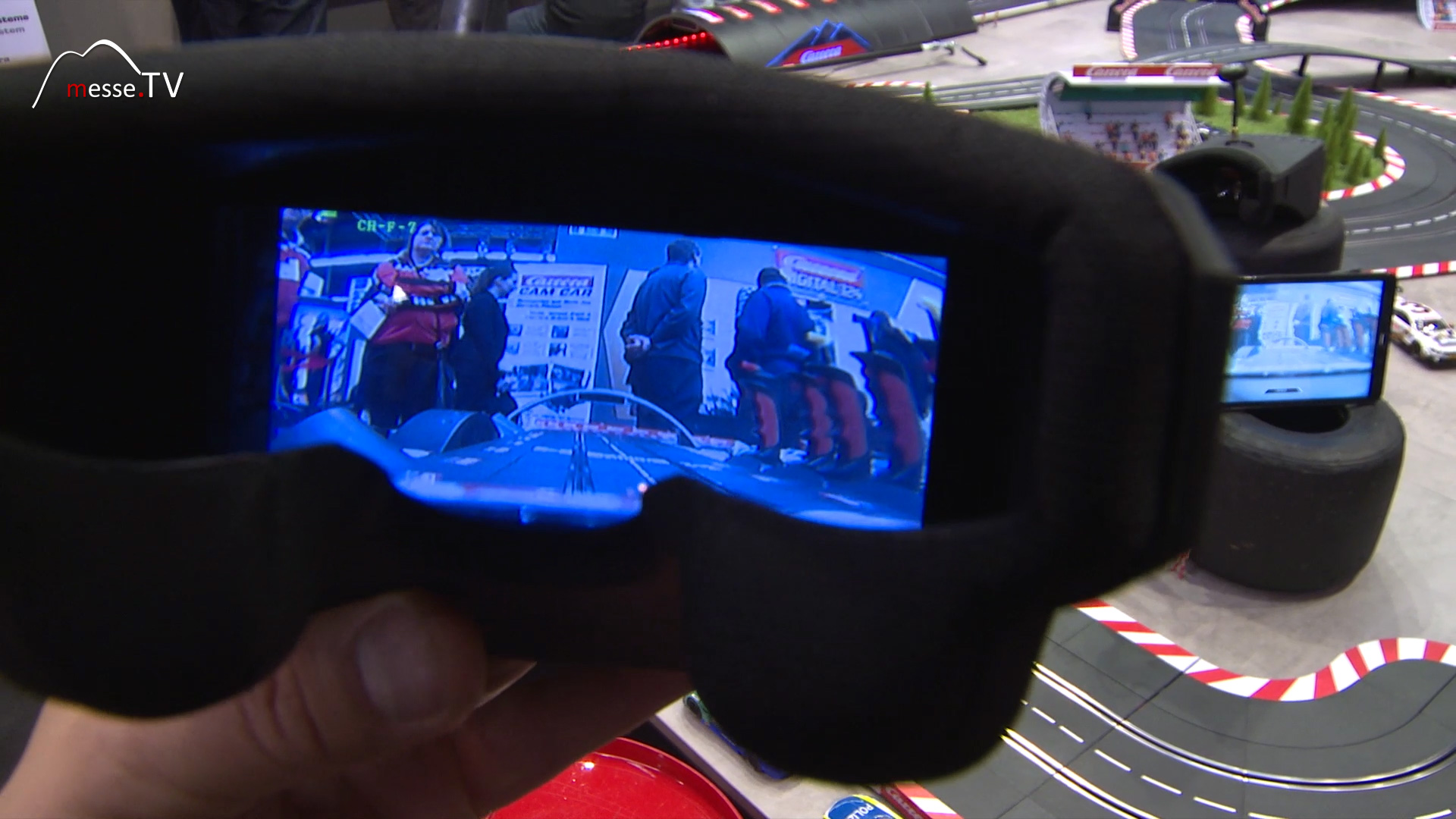 Carrera car virtual reality glasses cockpit perspective