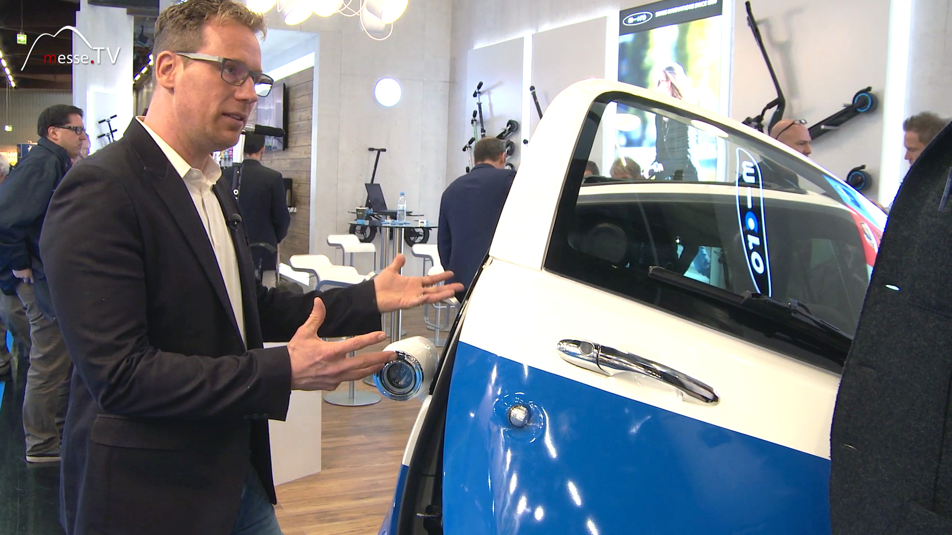 electric vehicle Microlino MesseTV report