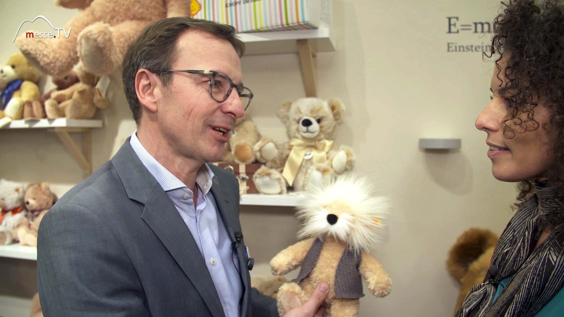 Steiff Einstein teddy bear jubilee Dirk Petermann Spielwarenmesse 2019