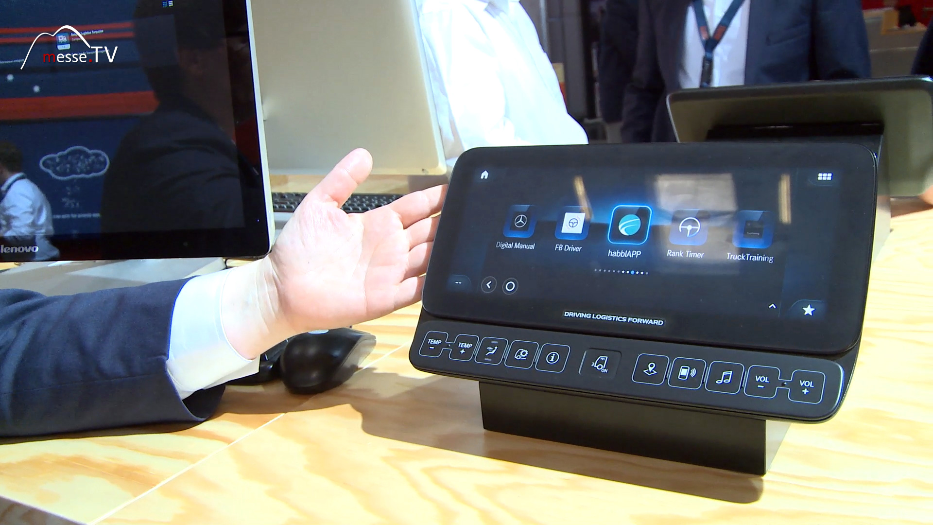 Mercedes Benz truck app integrated secondary display for apps