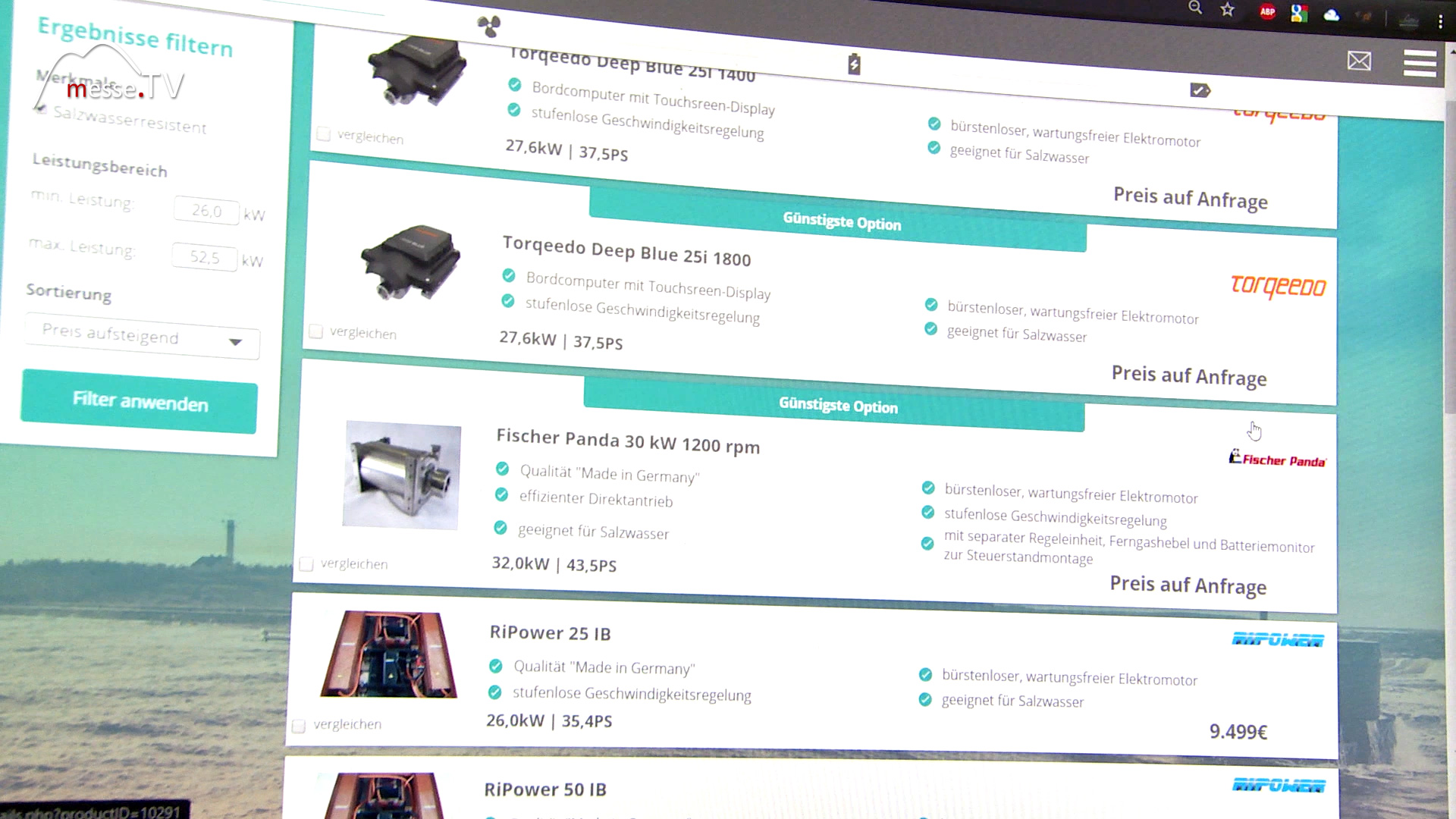 comparison portal for electric boat engines