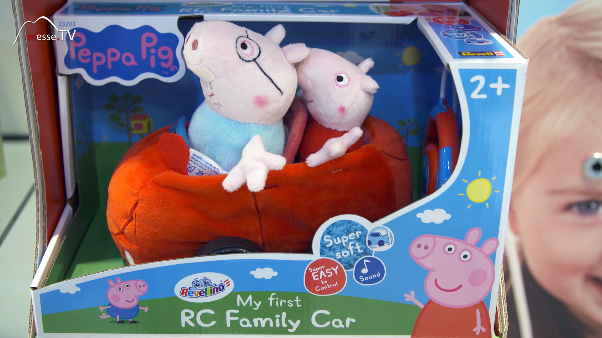 RC car made of plush with Peppa Pig cuddly toy