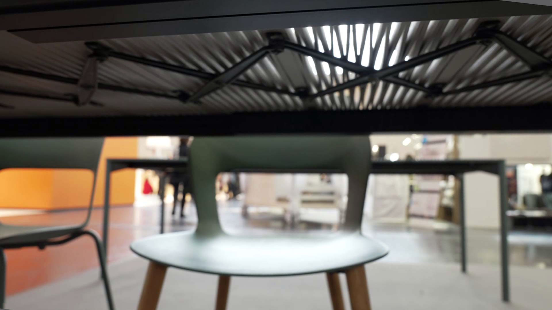 Dining table extendable by half