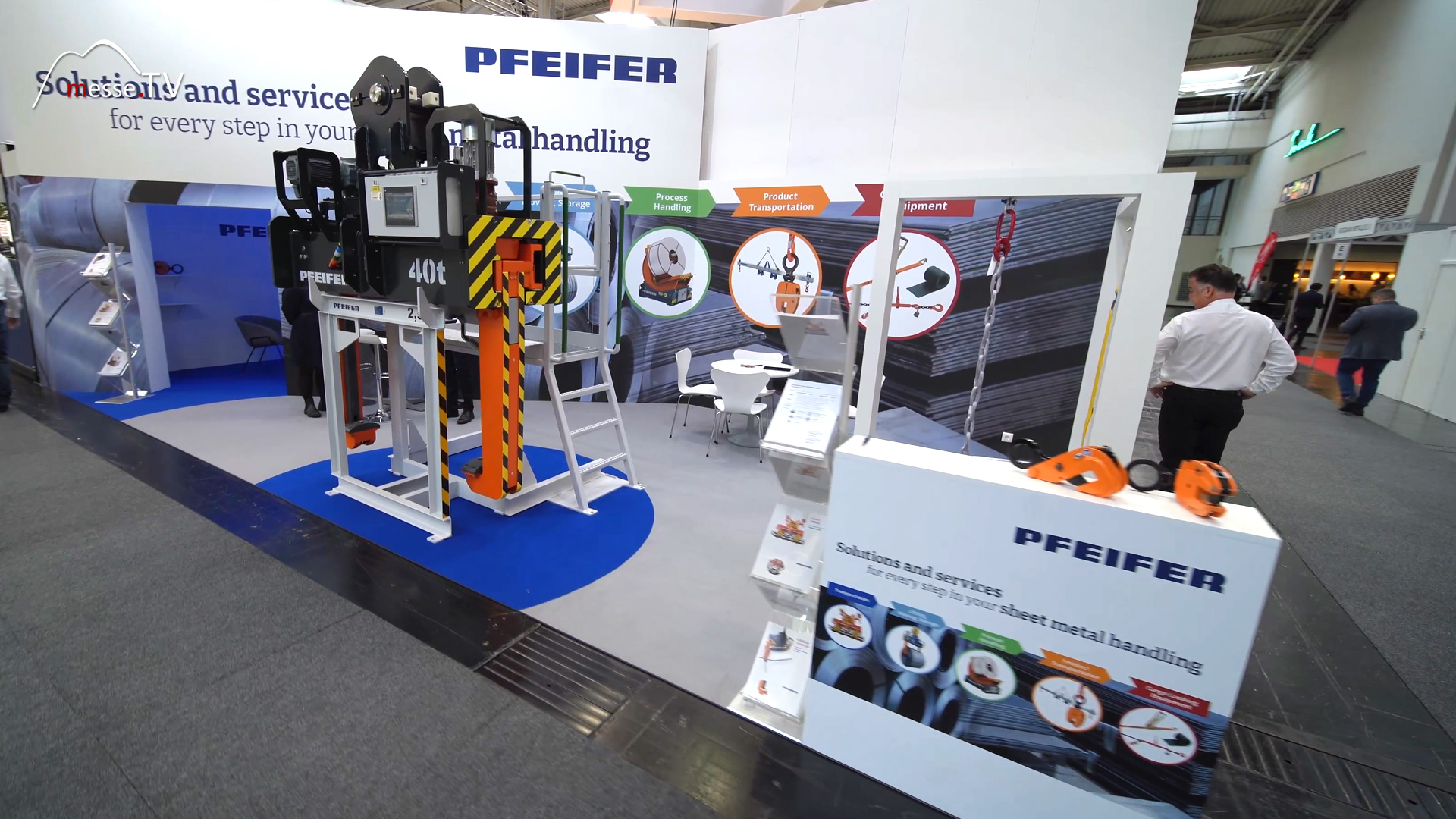 exhibition stand pfeifer load lifting equipment new products euroblech 2024 hannover trade fair