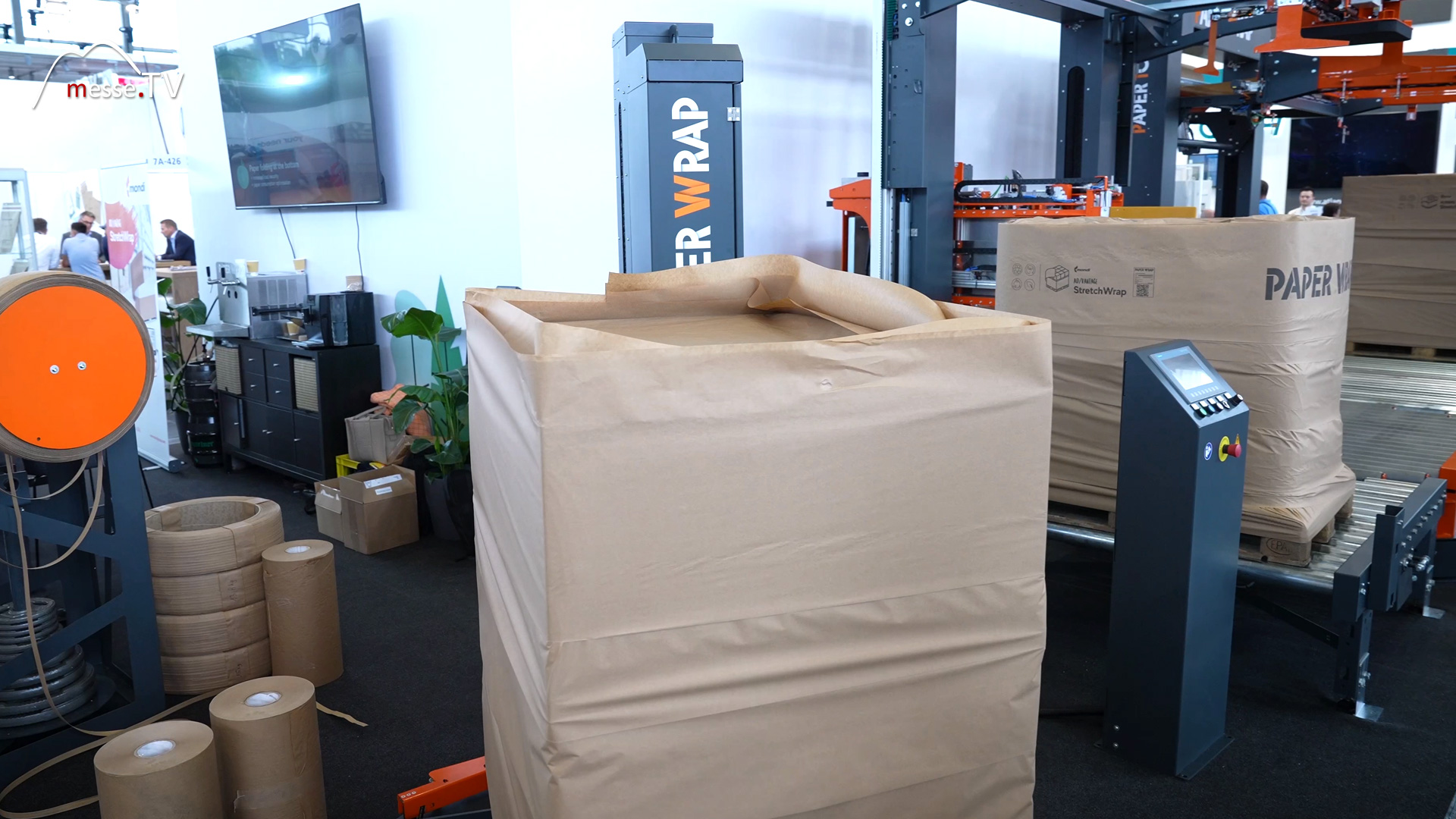 efficiency increase and sustainability pallet wrapping machine for paper warp fachpack 2024