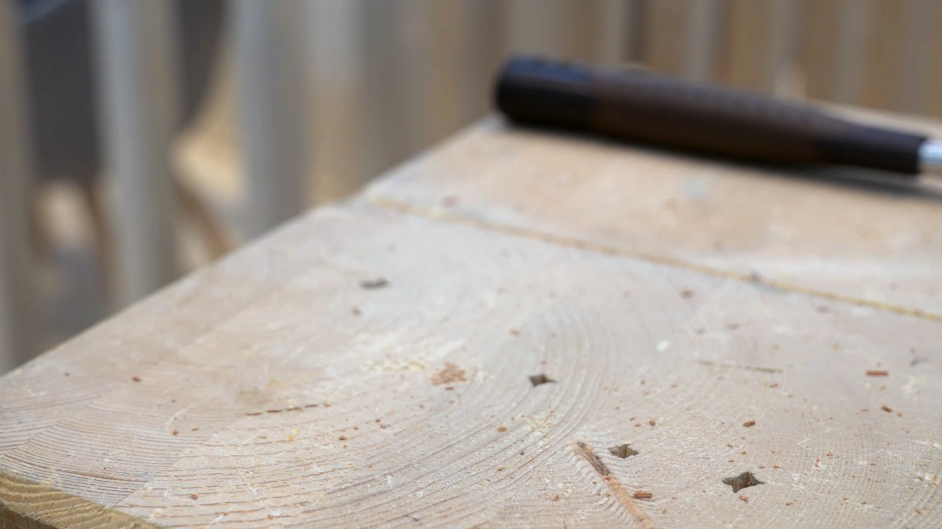 wooden nail disappears completely into solid wood wall wood welding effect woodbloc