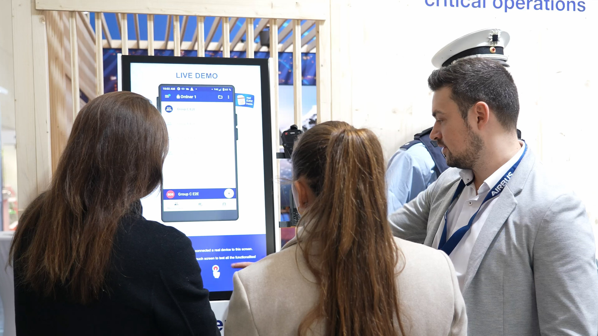 end to end encrypted connection between tetra police radio and smartphones for secure communication airbus pmrexpo 2024