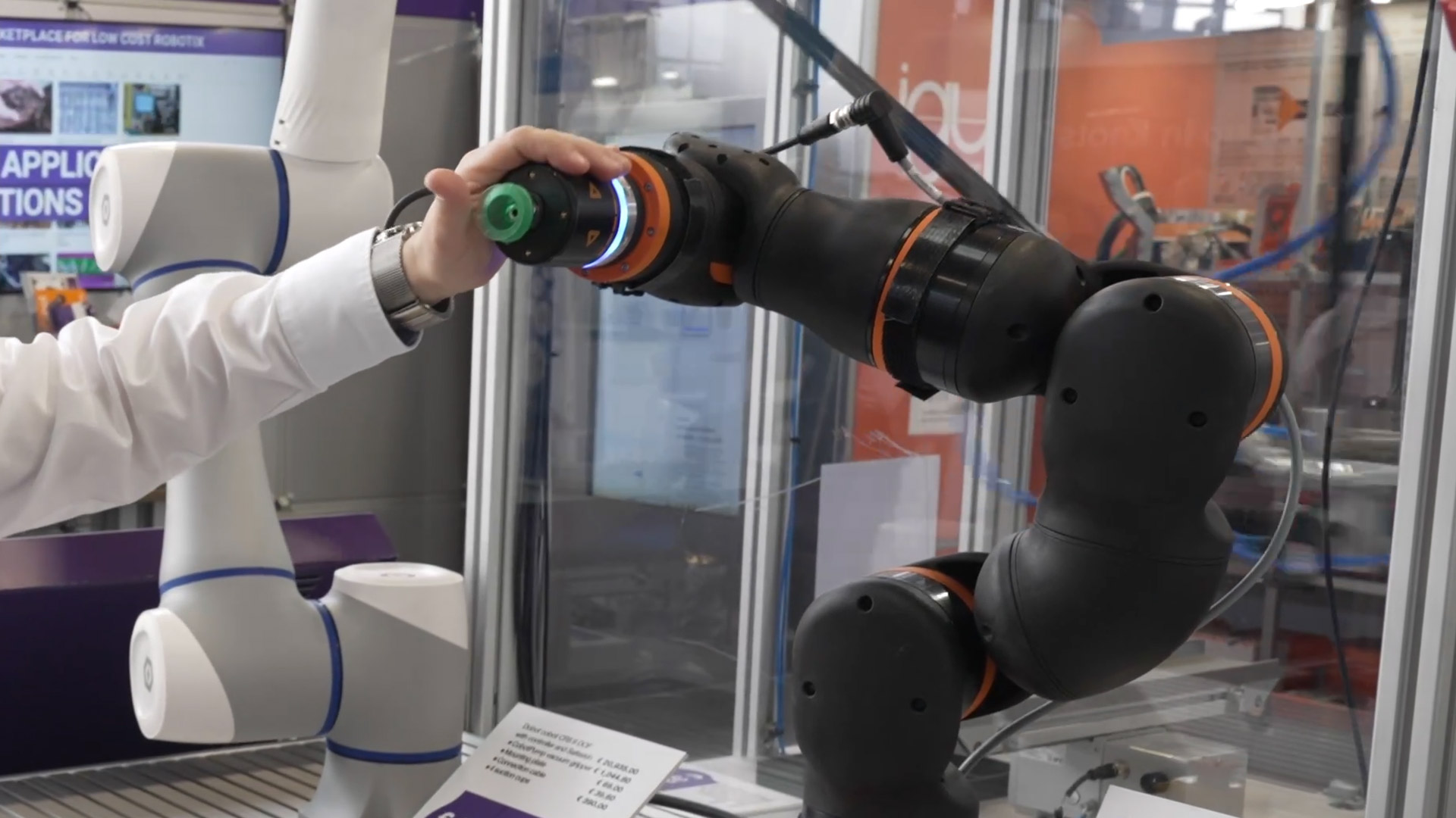 pick and place working collaborating robot rebel 6 dof cobot igus