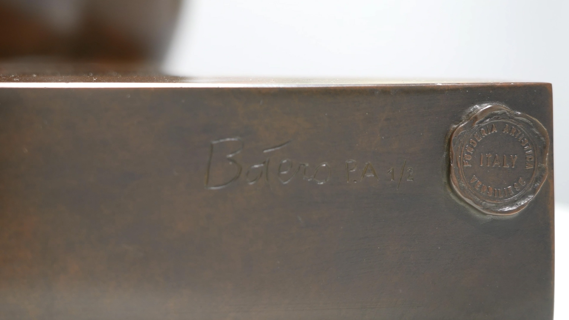 Botero engraving in bronze sculpture