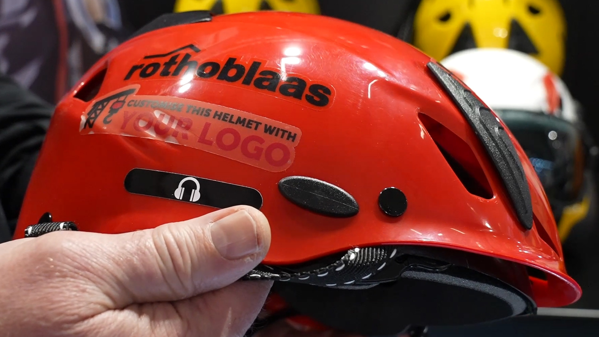 ergonomic safety helmet corporate design rothoblaas bau 2025