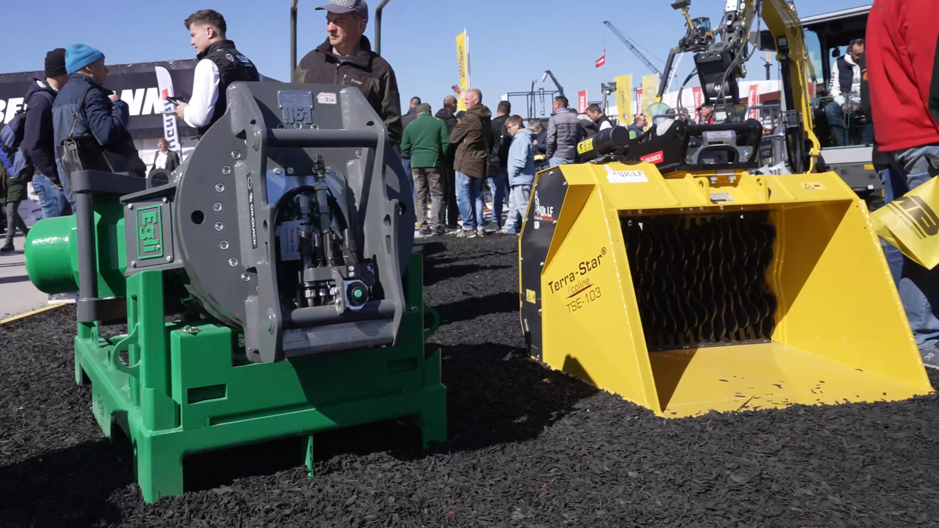 large selection of attachments for mobile excavators