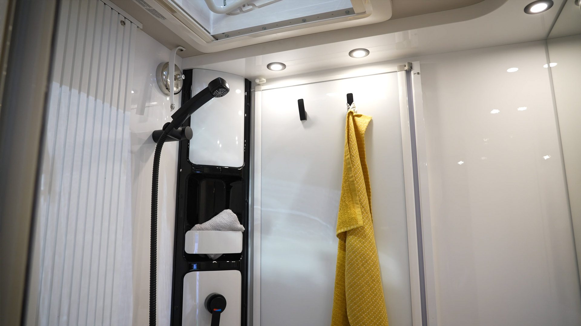 Comfortable shower in a Prestige T motorhome from Hobby