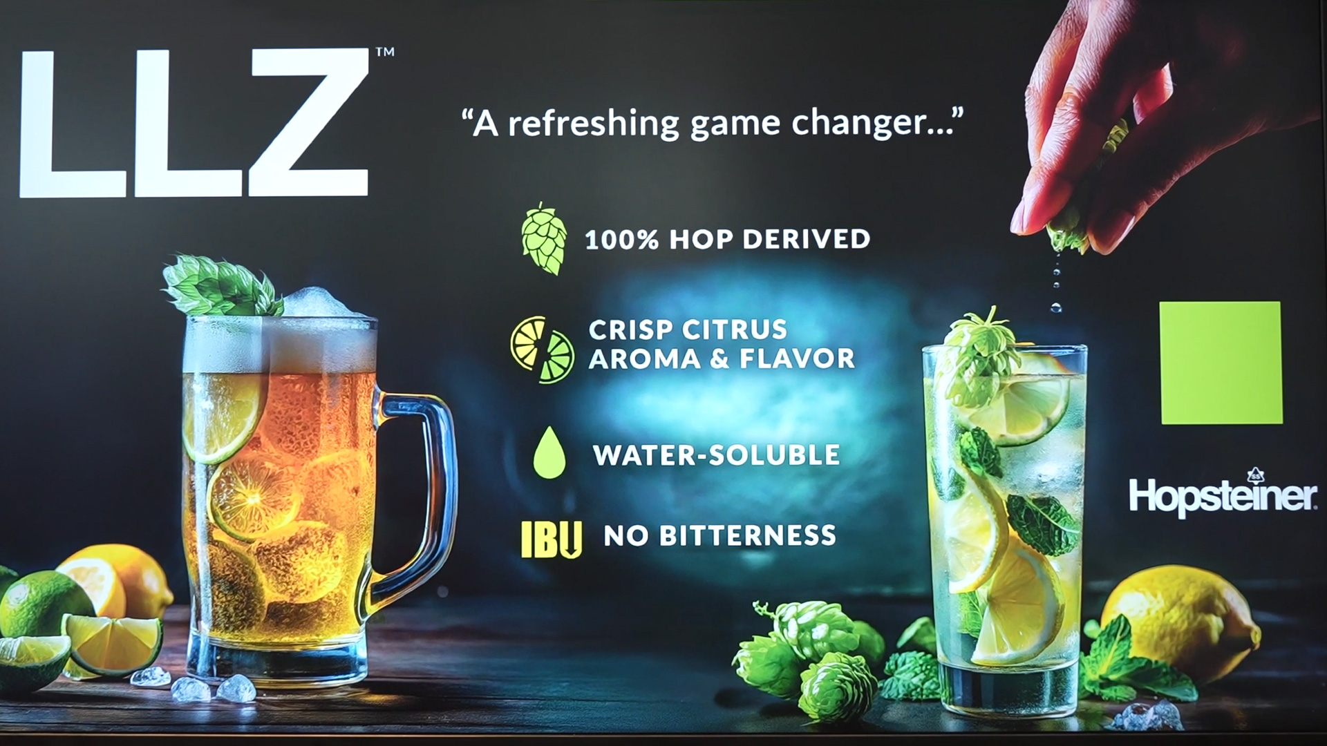 LLZ hop drink with citrus notes