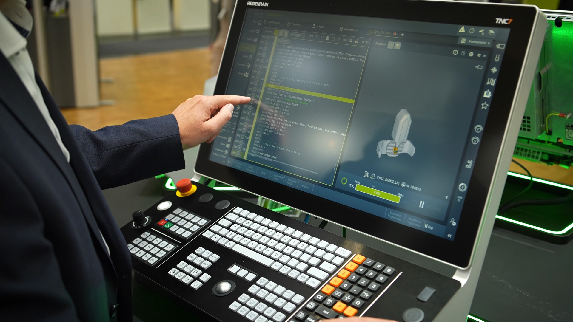 TNC7 touch concept user interface Heidenhain keyboard override controller OC310