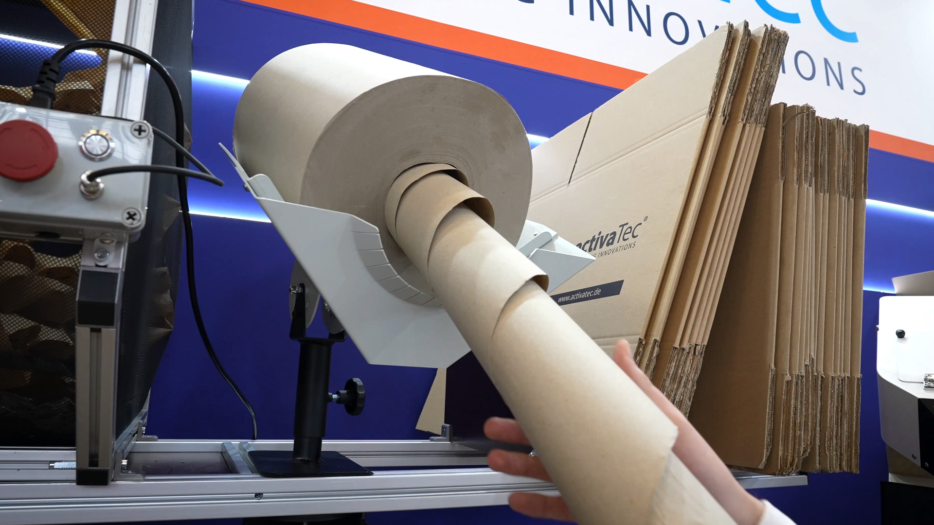 Cavity filling coreless paper roll shipping protection activaTec