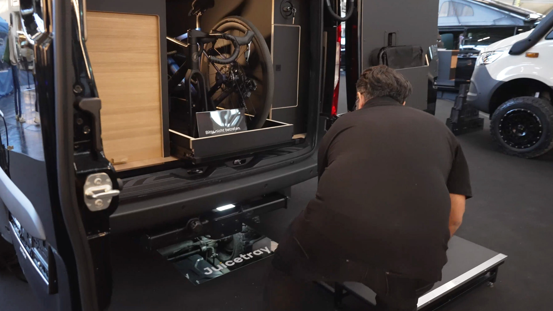 mounting juicetray power supply under the vehicle