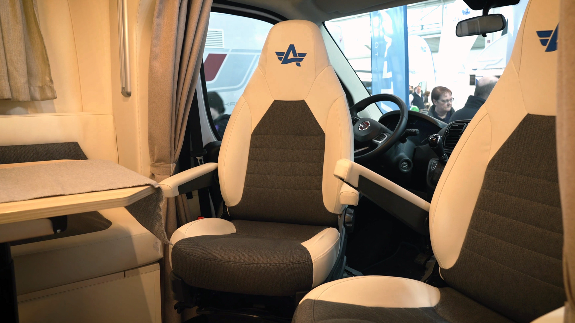 swivel seats in the driver area for optimal use of space carbon camper atlantis