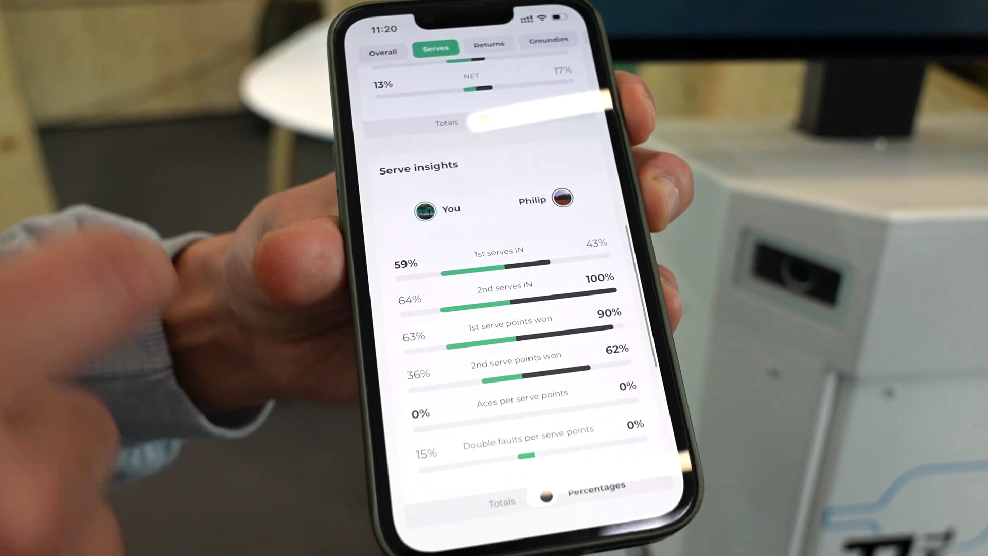All match data available anytime in the Wingfield app