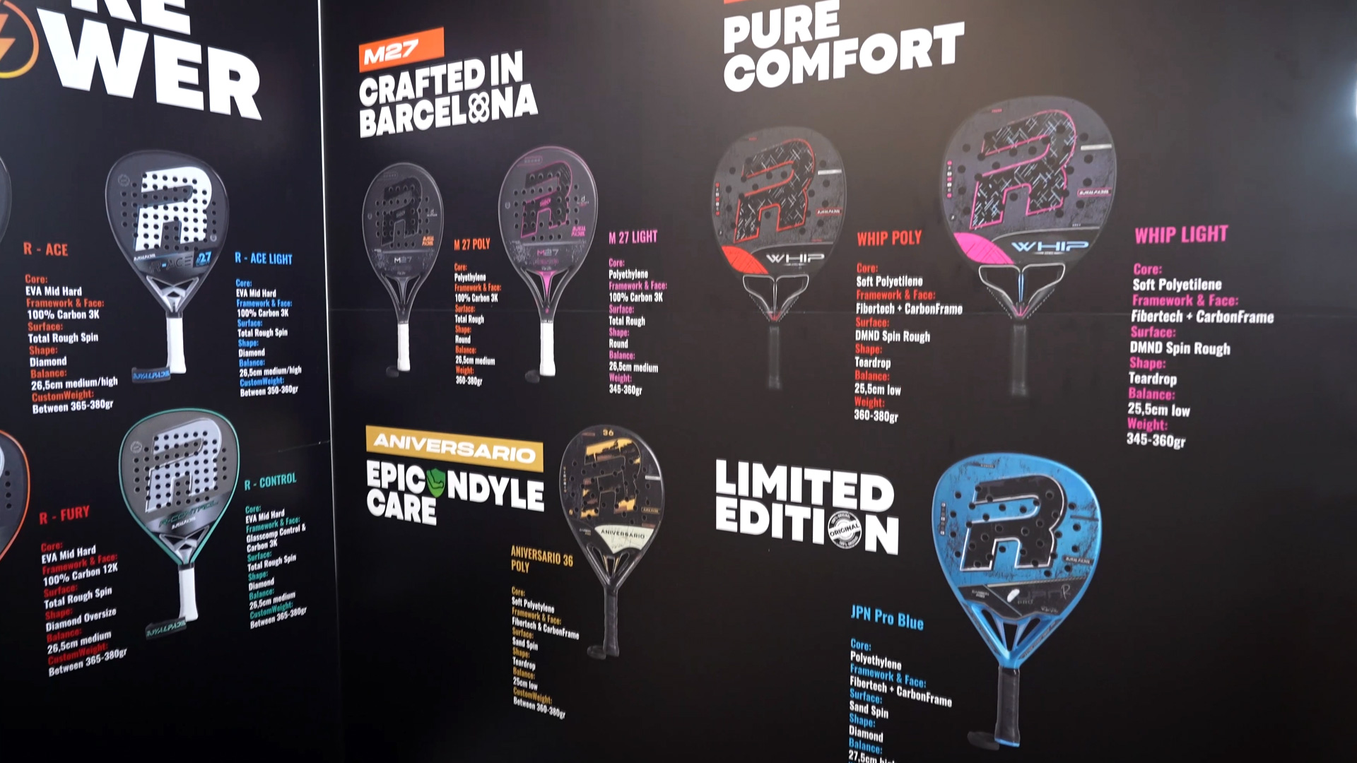 Royal Padel carbon racket types