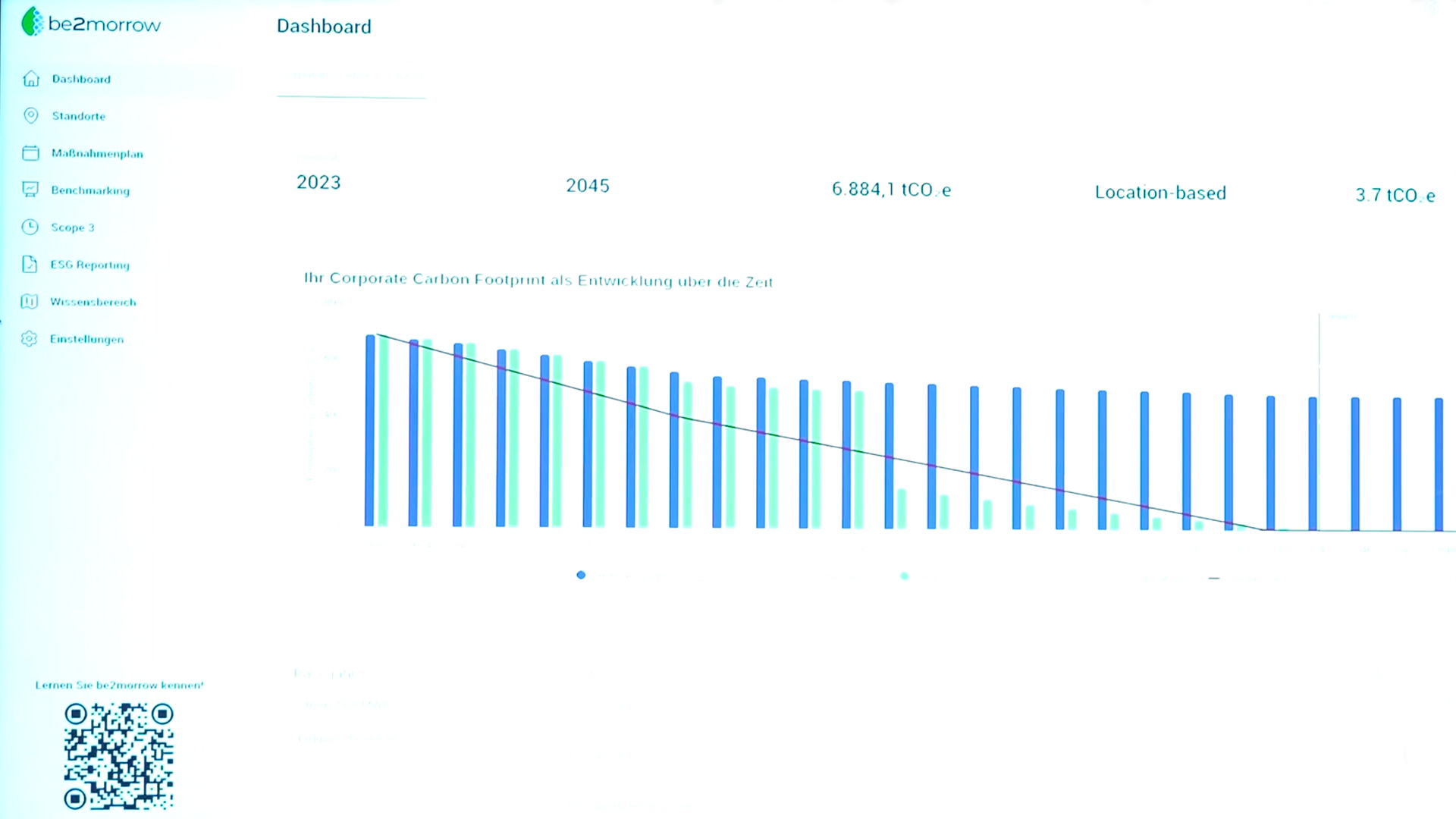 Carbon footprint emissions values calculated with AI support