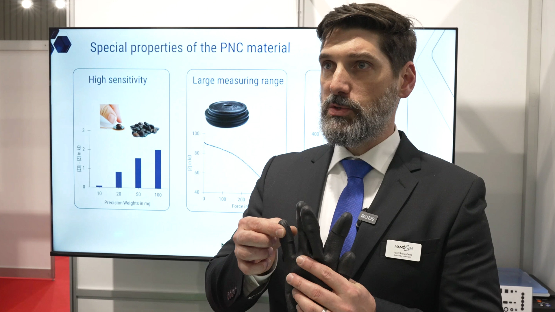 Interview innovative sensor material made of silicone Joseph Stephens NanoSen