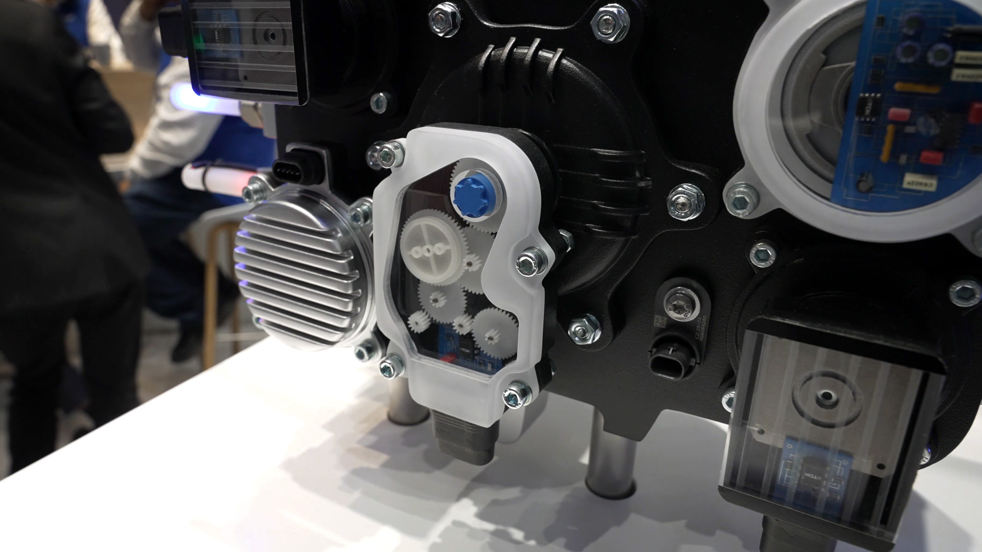 pump drive control circuit with position sensor for determining temperature pressure and flow rate thermal management