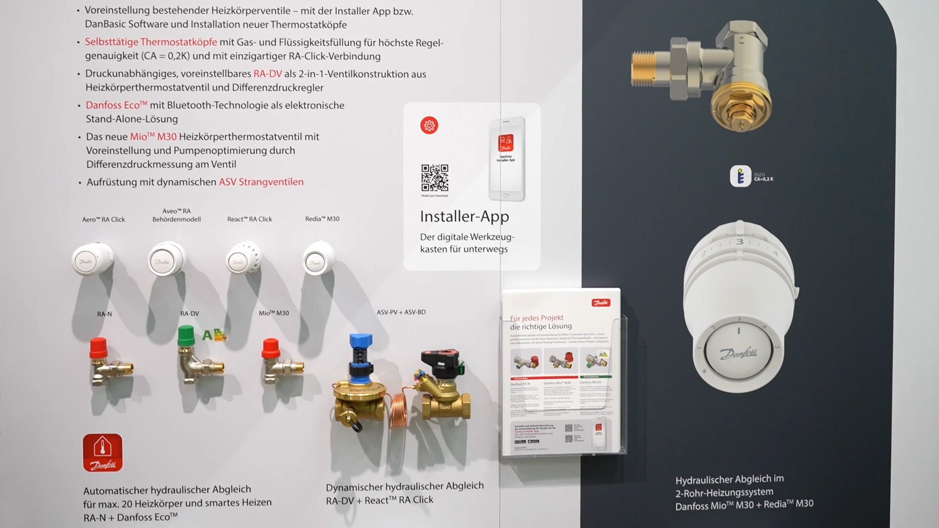 Danfoss Thermostatic Heads Aero Aveo React and Redia in comparison
