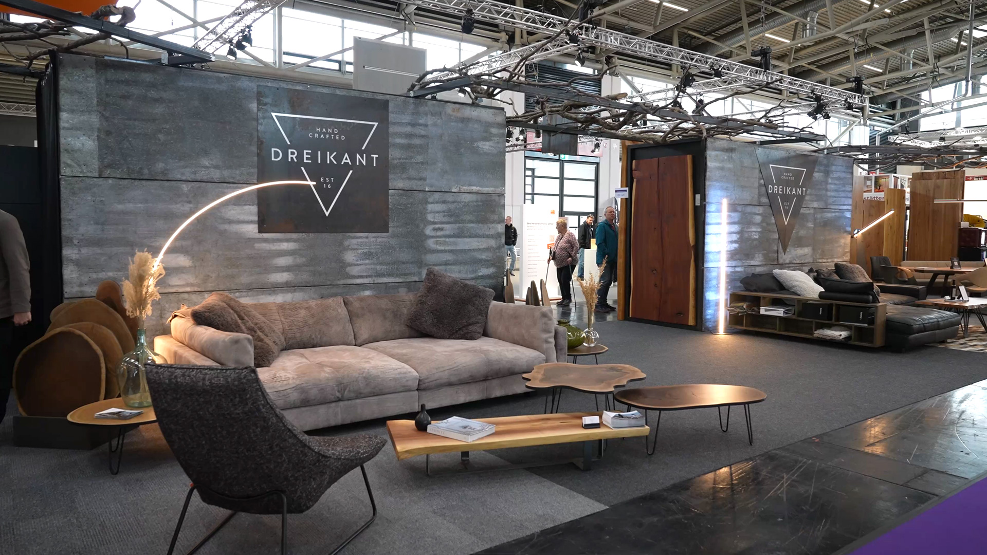 Dreikant tables made from high quality wood IHM Munich