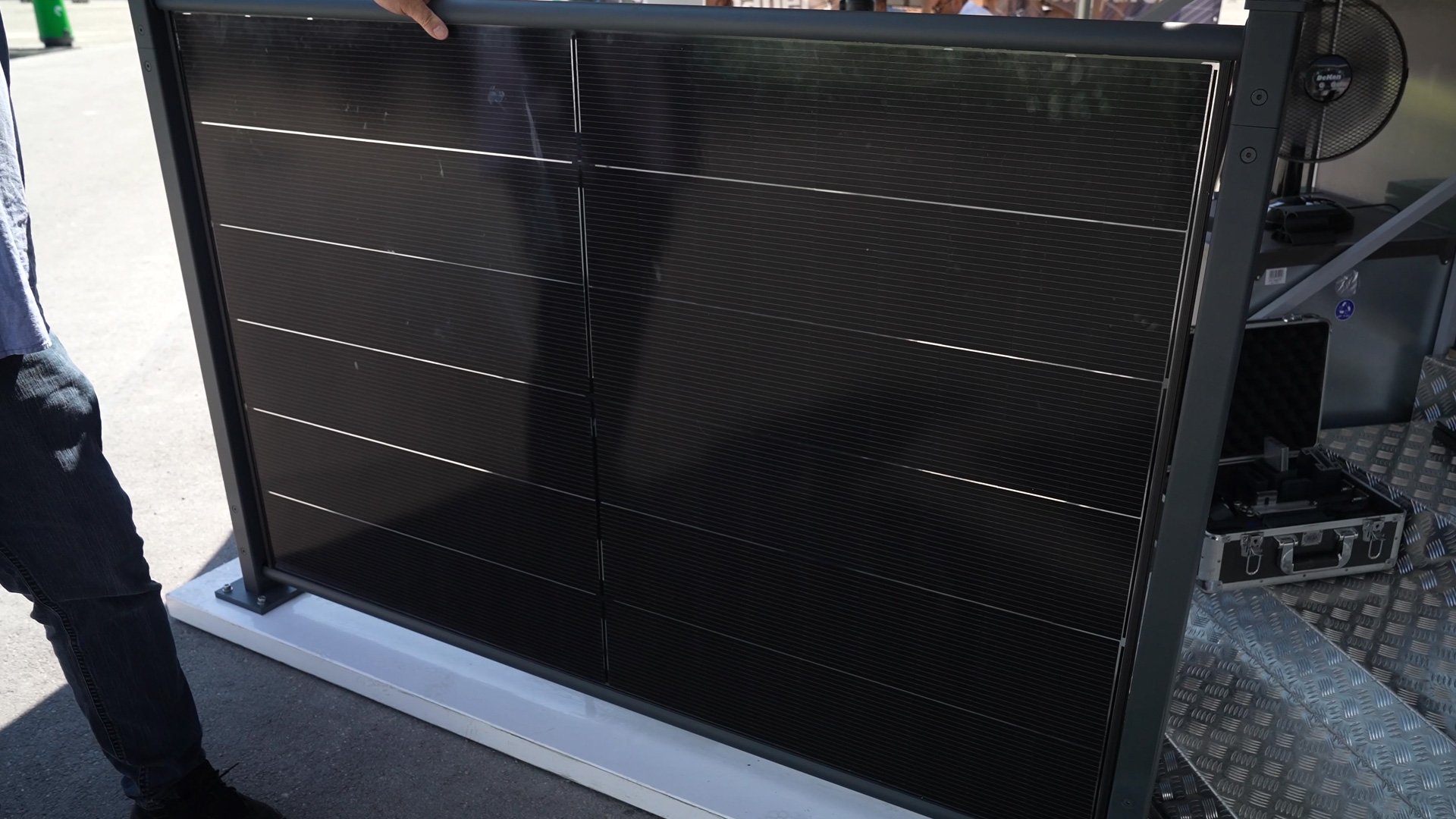 Harald Böhl shows FlexAD as a modular solar fence system