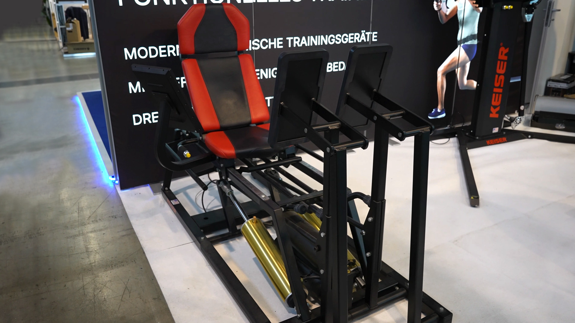 Keiser leg press with pneumatic resistance in training